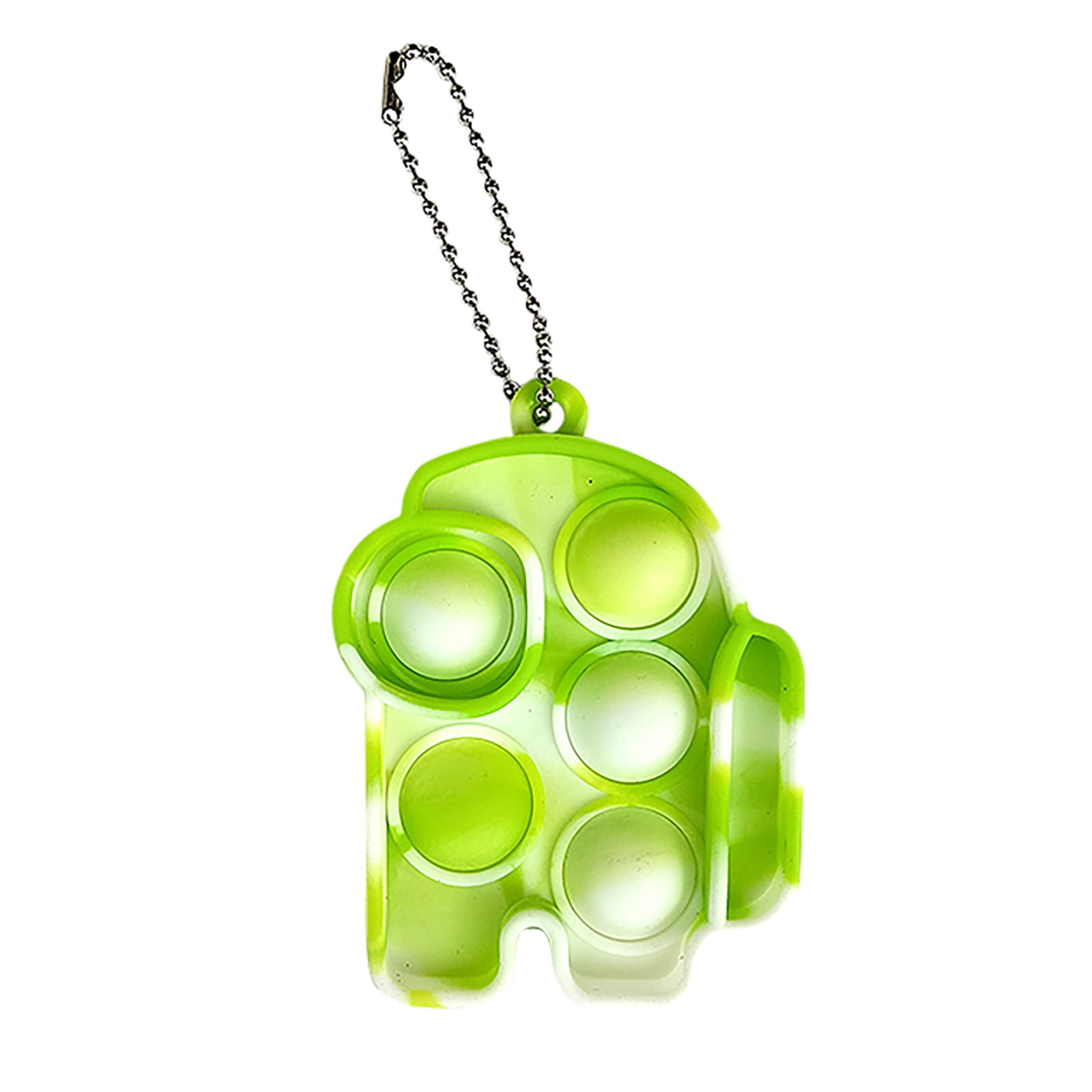 Portable Push Pop Keychain Fidget Toy, Reusable Silicone Bubble Sensory ...