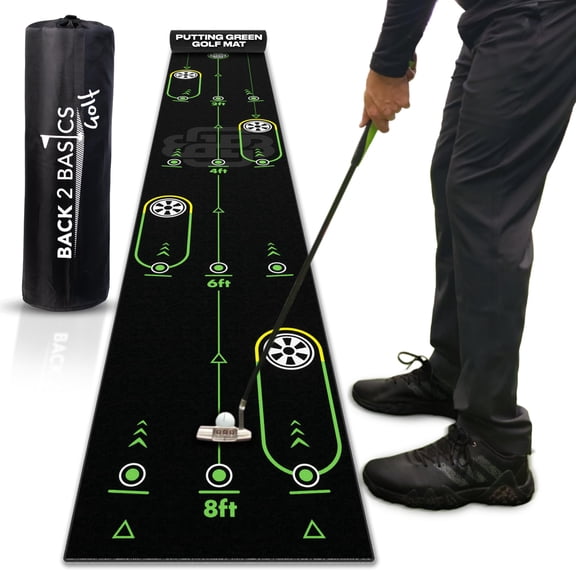 Portable Putting Green Indoor Mat 10ft Alignment Aid Trainer For Practice And Outdoor Home Or Office Compact Roll Target Gate Precision Control Tool
