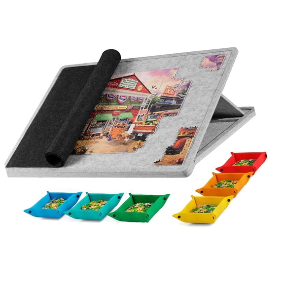Portable Puzzle Workstation Adjustable Tilt Stand Felt Work space Multi Use Craft Table Easy Assembly Storage