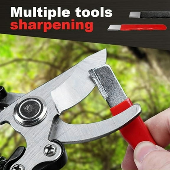 Portable Quick Sharpener, Lawnmower Dull Blade Sharpener, Multipurpose Garden Tool Sharpener Blade Sharpener Stone Red