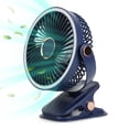 thumbnail image 1 of Portable Quiet Clip On Fan With 5 Speeds 3 Brightness 720° Fully Adjustable Angle Type-C Rechargeable Clip Desk Wall Mounted Fan For Camping Office Home Dorm Stroller Car, 1 of 5