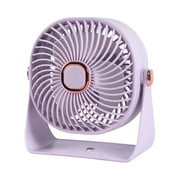 Portable Quiet Wall Mounted Fan Desktop Fan with Built in LED Night Light USB Powered, Three-speed High Wind Power Hanging Mini Fan Purple