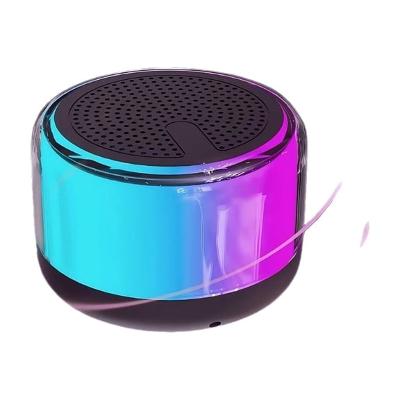 Portable RGB Bluetooth Speaker with 3W HiFi Sound and FM Radio  Compact 82mm Cube for Home Camping or Travel with Voice Broadcast - Color: Black