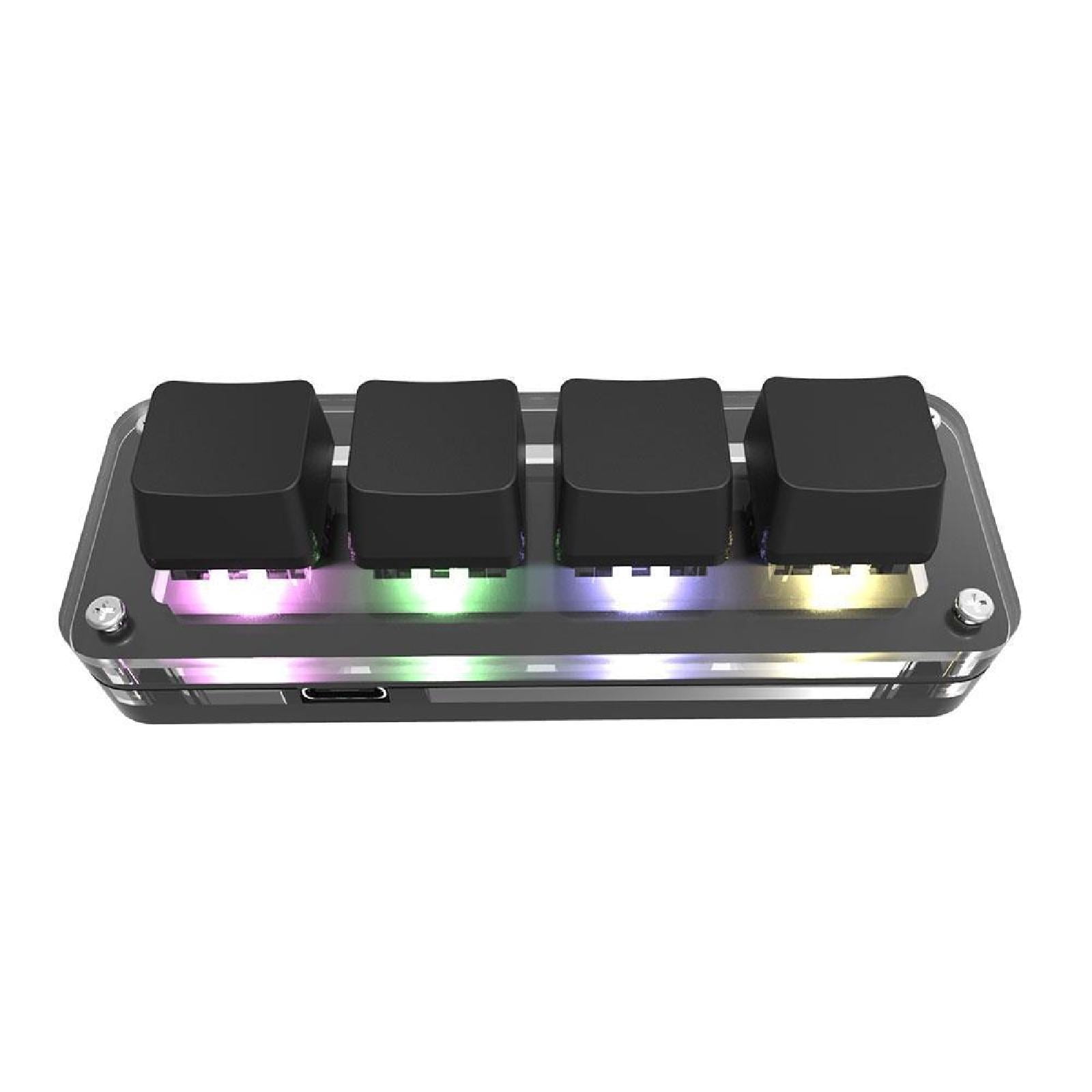 Portable RGB Macro Custom Gaming Keyboard 4 Key  Programmable Keyboard
