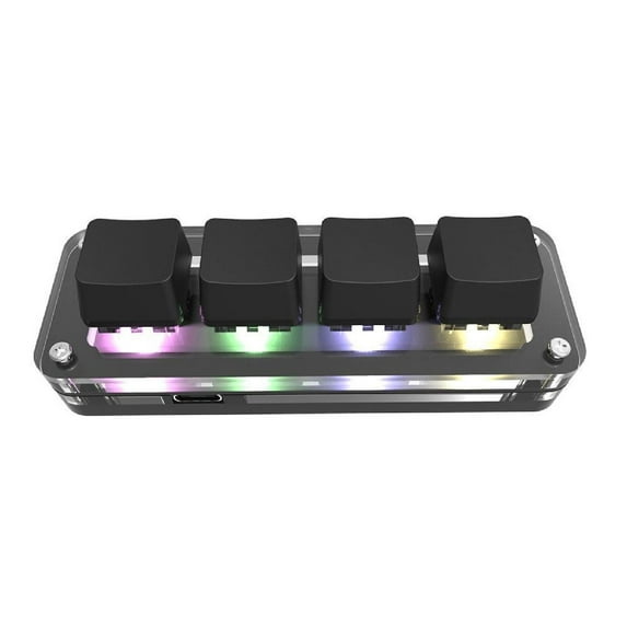 Portable RGB Macro Custom Gaming Keyboard 4 Key Programmable Keyboard