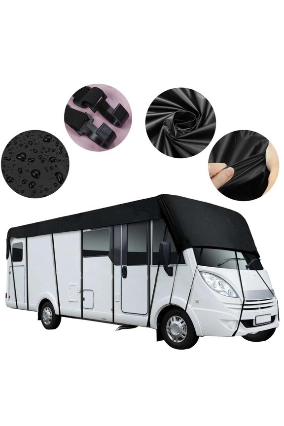 Portable RV Roof Cover Foldable Tarpaulin Protective Durable Dust Wind Motorhome Water for RV Outdoor Travel Car 8.5m x