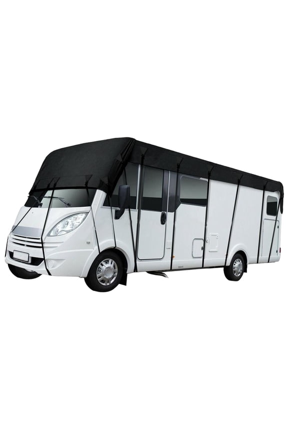 Portable RV Roof Cover Waterproof Motorhome Tarpaulin Protective Windproof Collapsible Dustproof for Travel Trailers 7.5m x