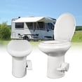 thumbnail image 1 of Portable RV Toilet With Pedal Flush, High Profile lightweight toilet - White, 1 of 10