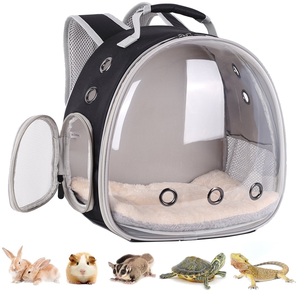 Portable Rabbit Backpack Carrier Space Capsule Bubble Window Pet Carrier Cage Travel for Bunny, Bearded Dragon, Squirrel, Tortoise, Bird, Lizard, Sugar Glider
