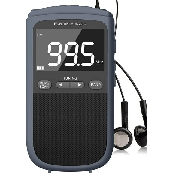 Portable Radio AM/FM with Speaker,Mini Transistor Pocket Radio with LCD Display, Digital Radio Stereo Earphone,Walkman Radio with 900mAh Rechargeable Battery,Best Reception Radio for Walking