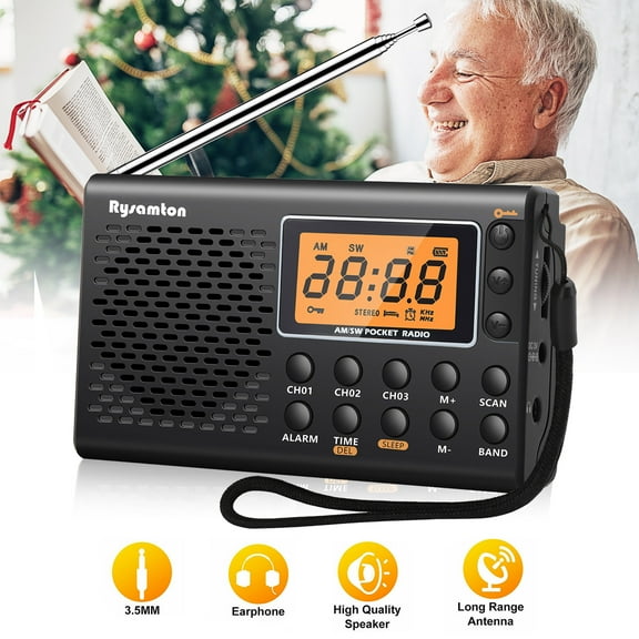 Portable Radio, Battery Operated Radio with Big Speaker, Great Reception, Backlight Display, Compact Transistor Radios Player for Emergency, Indoor Outdoor, Gift for All Ages