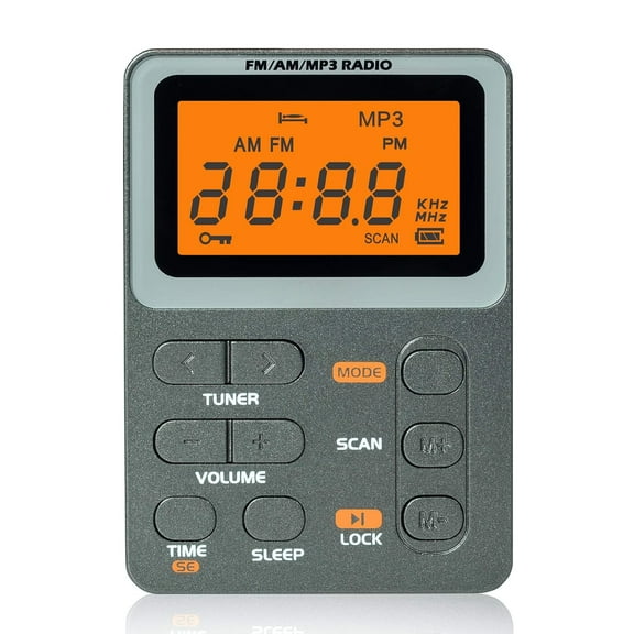 Portable Radio with Earphone, AM/FM Pocket Radio with Rechargeable Battery, Best Reception, MP3 Player Support TF Card, Mini Digital Walkman Radio for Walking