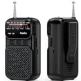 thumbnail image 1 of Portable Radio AM FM,Mini Tansistor Radio,Pocket Radio with Flashlight,Tuning Knob,TF Card Slot,Headphone Jack, 3AA Battery Operated or Plug in Wall,Compact Personal Radio for Gift,Family,Elder,Black, 1 of 7