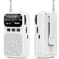 thumbnail image 1 of Portable Radio AM FM, Rechargeable Tansistor Radio, Pocket Handheld Radio with Earphone Jack, Excellent Reception, Easy to use, Perfect for Home, Outdoor, and Emergency Use, Suitable for Senior, kids, 1 of 7