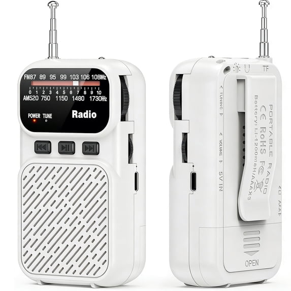 Portable Radio AM FM, Rechargeable Tansistor Radio, Pocket Handheld Radio with Earphone Jack, Excellent Reception, Easy to use, Perfect for Home, Outdoor, and Emergency Use, Suitable for Senior, kids