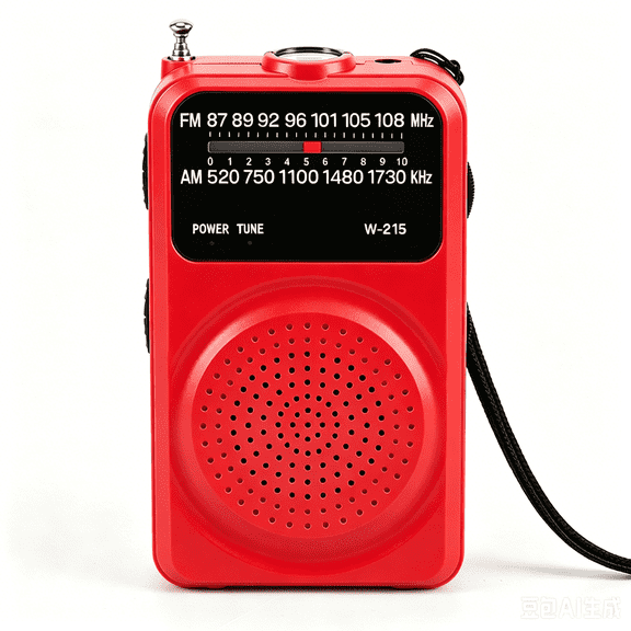 Portable Radio AM FM, Transistor Pocket Radio with Excellent Reception, Flashlight, Tuning Light, Back Clip, Headphone Jack, Loud Speaker, Battery Operated Radios for Home, Outdoor, Emergency, Red