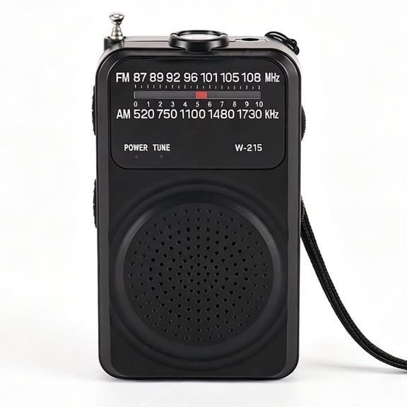 Portable Radio AM FM, Transistor Pocket Radio with Excellent Reception, Flashlight, Tuning Light, Back Clip, Headphone Jack, Loud Speaker, Battery Operated Radios for Home, Outdoor, Emergency, Black