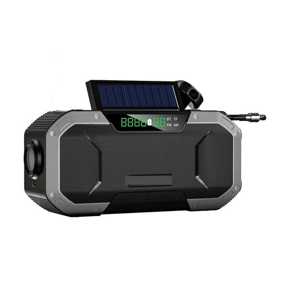 Portable Radio Multifunctional AM/FM Solar Hand Crank Radio with Compass LED Flashlight 5000mAh Power Bank Bluetooth 5.0 Speaker ,Portable