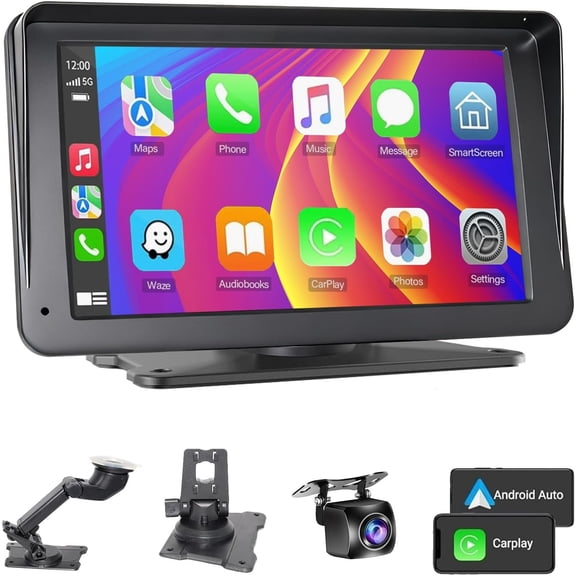 Portable Radio with and Screen for , 7 Inch Anti-Glare Touchscreen Radio with Hands-Free/Navigation/Voice Control/AHD Backup Camera, for
