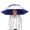 thumbnail image 1 of Portable Rain Umbrella Hat Foldable Outdoor Anti-UV Head Cap (Silver Gray) Fishing Tools, 1 of 7