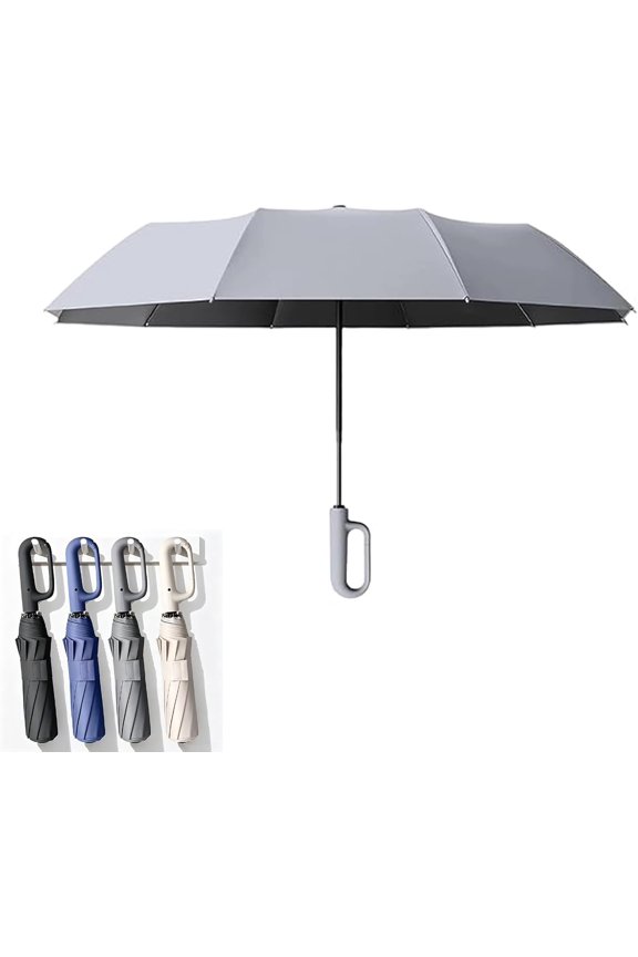 Portable Rain Umbrella with Loop Buckle,Automatic Folding Compact Rain and Sun Parasol,Fully Automatic Design