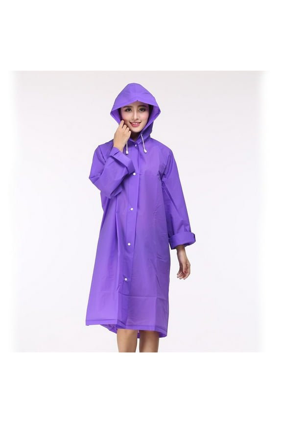 Portable Raincoat for Adults Waterproof Hooded Rain Cape Transparent Design Camping Hiking Travel Lightweight Packable Reusable EVA Material Emergency Use One Size Fits All