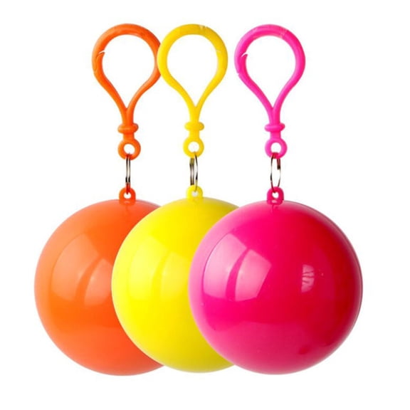 Portable Raincoats Ball Disposable Rain Cover Outdoor Emergency Raincoats Waterproof Colorful Keyring Ball for Adults