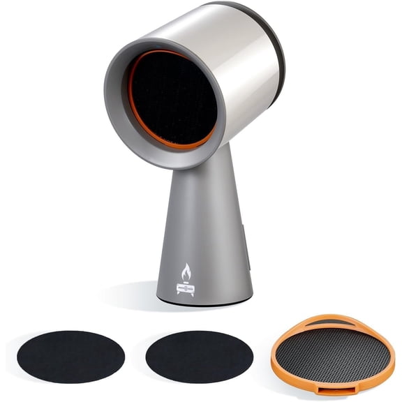 Portable Range Hood 3-Speed Suction Desktop Compact Range Hood with 3 Activated Carbon High-Absorption Replace Filter Low Noise Kitchen Exhaust Fan (grey)