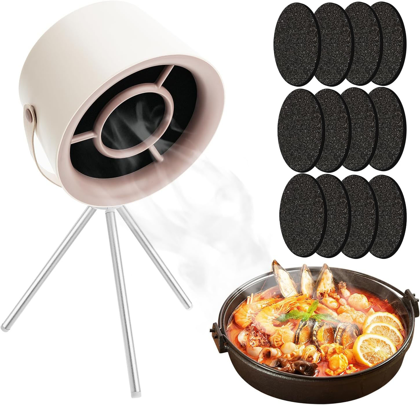 Portable Range Hood Desktop Range Hoods for Cooking with 3 Speed