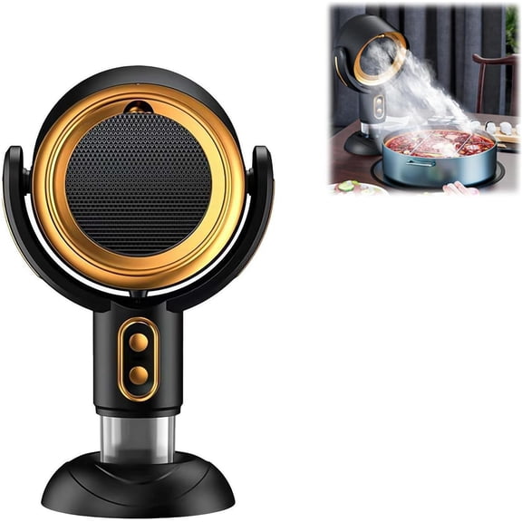 Portable Range Hood for Cooking, Desktop Kitchen Exhaust Fan for Indoor BBQ, Hot Pot and RV, Detachable Filter and Oil Cup, Black