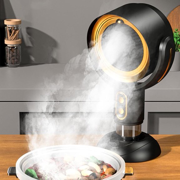 Portable Range Hood for Cooking,  Desktop Kitchen Exhaust Fan for Indoor BBQ, Hot Pot and RV, Detachable Filter and Oil Cup, Black