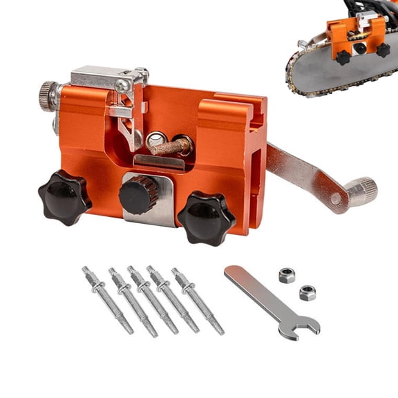 Portable Razor wolf Chainsaw Sharpener with 5 Stones, Sharpen in 3-5s, fits any 4-22" chainsaw, Lightweight Portable, Gas & Electric Saws, Garden & Woodworking