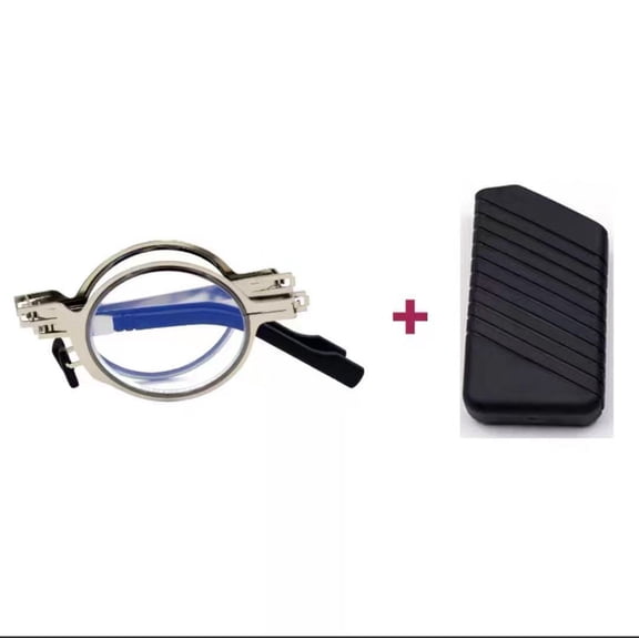 Portable Reading Glasses with HD Lenses & Anti-Blue Light Protection, Metal Frame, Folding Design for Easy Storage, PC Lenses, Full Frame Style