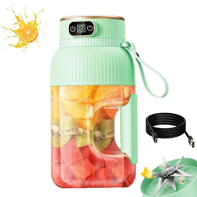 Portable Rechargeable Blender Large Capacity USB Juicer Cup with Lid, Fast Charging Smoothie Mixer Bottle for Travel, Gym, Office, Outdoor & Car Use Ideal Gift for Juice Lovers