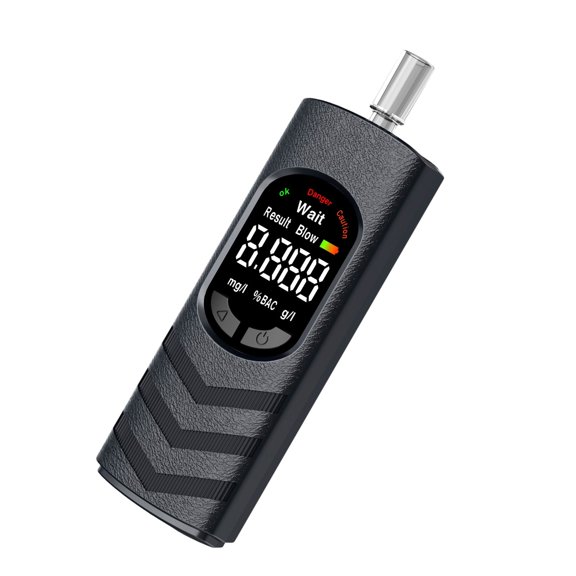 Portable Rechargeable Breathalyzer, Alcohol Tester with LCD Display, High Accuracy Alcohol Breathalyzer Tester, Suitable for Car, Home & Party Use, Self-Testing Tool, 1 Pack,Black