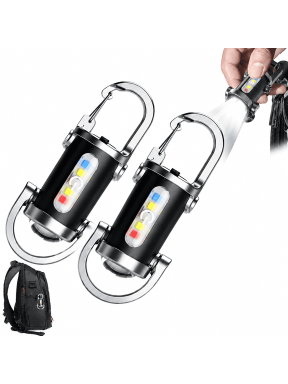 Portable Rechargeable Bright Keychain Flashlight Mobile Phone Charger, Mini Keychain Flashlight, 7 Lighting Modes, 1200 Lumens EDC Waterproof Keychain Flashlight (1 Piece)