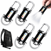 Portable Rechargeable Bright Keychain Flashlight Mobile Phone Charger, Mini Keychain Flashlight, 7 Lighting Modes, 1200 Lumens EDC Waterproof Keychain Flashlight 1 Piece