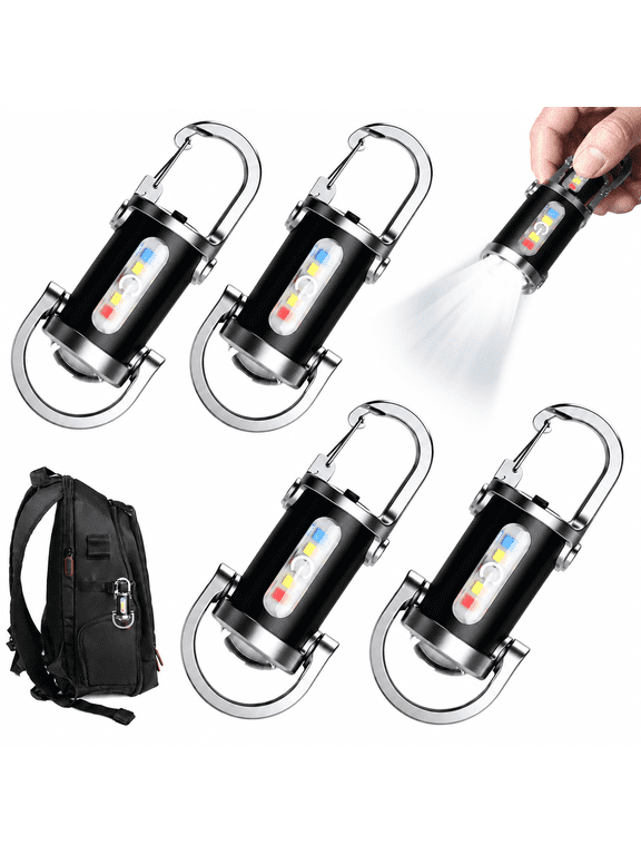 Portable Rechargeable Bright Keychain Flashlight Mobile Phone Charger, Mini Keychain Flashlight, 7 Lighting Modes, 1200 Lumens EDC Waterproof Keychain Flashlight (1 Piece)