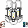 thumbnail image 1 of Portable Rechargeable Bright Keychain Flashlight Phone Charger, 1200 Lumens Waterproof Mini EDC Compact Keychains Flashlight, LED USB Torch Light with 7 Modes Type-C for Outdoor Camping(3pcs), 1 of 9