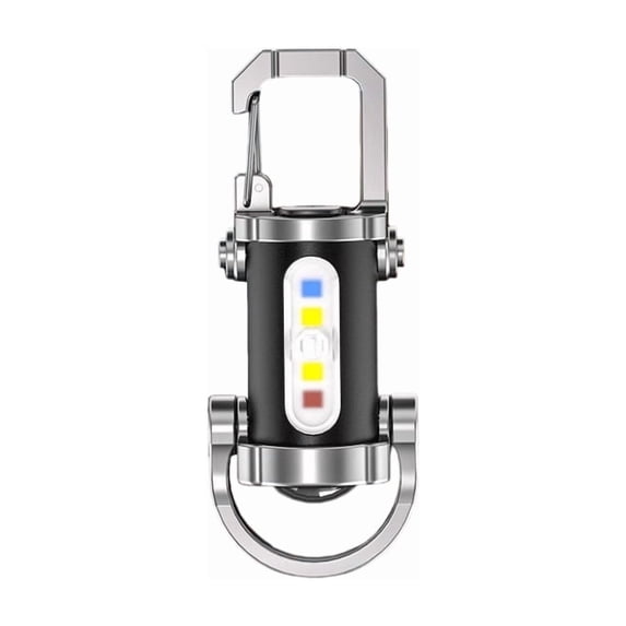 Portable Rechargeable Bright Keychain Flashlight Phone Charger, 600lm Keychain Flashlights, USB Rechargeable, 7 Lighting Modes, Waterproof Design for Camping Hiking Outdoor Activities (1Pcs)