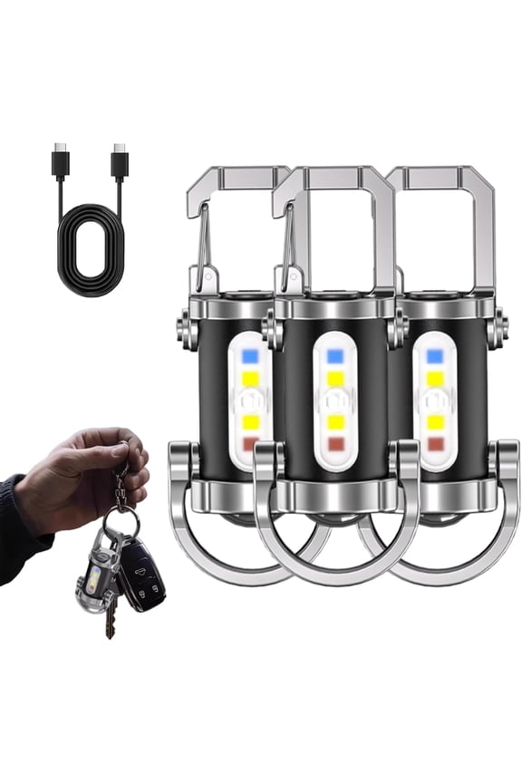 Portable Rechargeable Bright Keychain Flashlight Phone Charger,Keychain Flashlight with Strong Light Led Flashlights Fast Charger Chain Flashlights Design for Camping