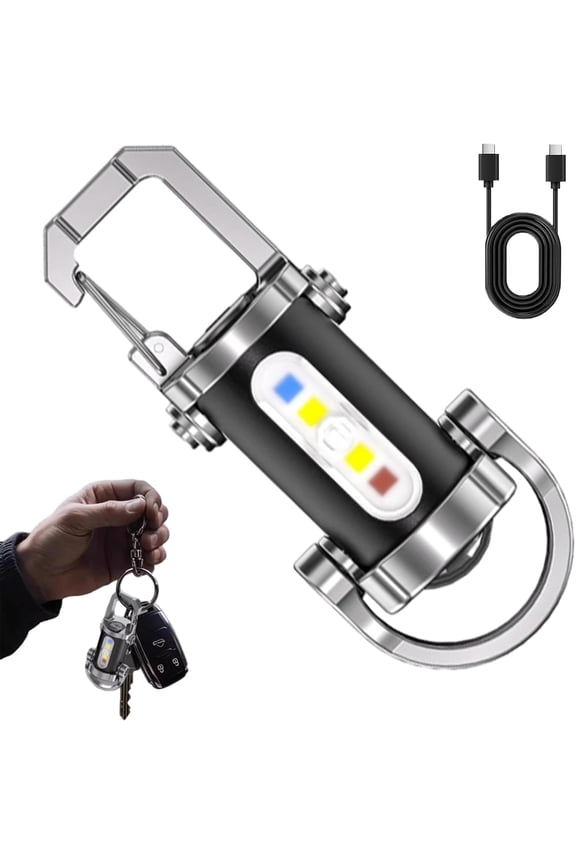 Portable Rechargeable Bright Keychain Flashlight Phone Charger,Keychain Flashlight with Strong Light Led Flashlights Fast Charger Chain Flashlights Design for Camping
