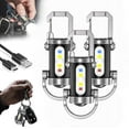 thumbnail image 1 of Portable Rechargeable Bright Keychain Flashlight Phone Charger, Mini Keychain Flashlight, 7 Lighting Modes, 1200 Lumens EDC Waterproof Keychains Flashlight(3pcs), 1 of 9