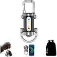 thumbnail image 1 of Portable Rechargeable Bright Keychain Flashlight Phone Charger, USB Rechargeable Key Chain Flashlights, 1200lm 7 Lighting Modes, Waterproof Design, Suitable for Rescue Camping Hiking(1pcs), 1 of 9