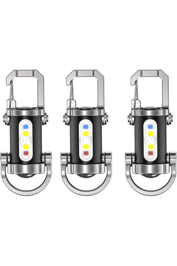 Portable Rechargeable Bright Keychain Flashlight, Vbbert Keychain Flashlight, Portable Rechargeable Mini LED Flashlight with Key Ring, Compact Bright Keychain Work Light(X)