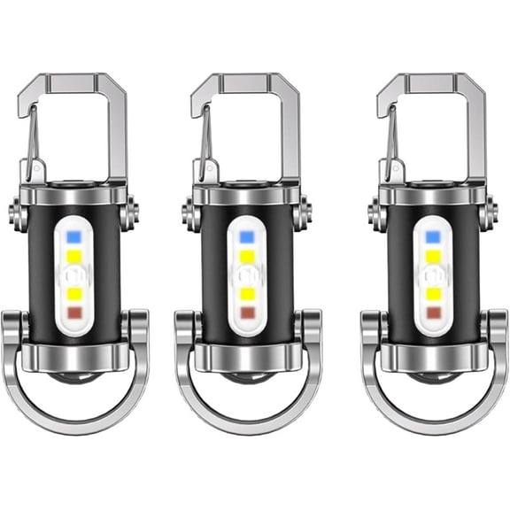 Portable Rechargeable Bright Keychain Flashlight, Vbbert Keychain Flashlight, Portable Rechargeable Mini LED Flashlight with Key Ring, Compact Bright Keychain Work Light(X)