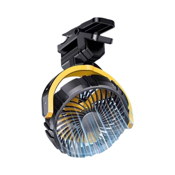Portable Rechargeable Clip-On Fan with 360-Degree Rotation, 3-Speed Quiet USB Fan for Strollers, Desks, and Car Seats, Yellow
