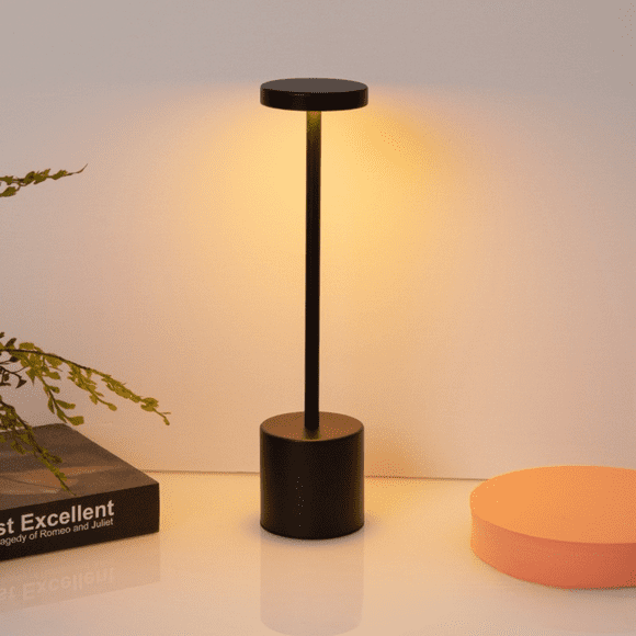 Portable Rechargeable Desk Lamp - 3-Color Dimmable LED Light for Bedroom, Camping, Café,24H Battery, Adjustable Brightness