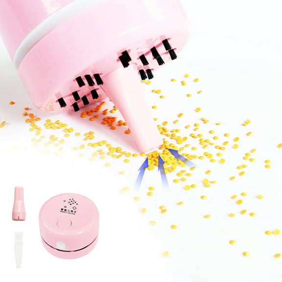 Portable Rechargeable Drill Suction Cleaner for Painting | Fast 5D RhineStones & Bead Remover | Compact Vacuums with Soft Brush & Angled Head | USB-Powered Art Tool for DIY Craftss & Home Studios