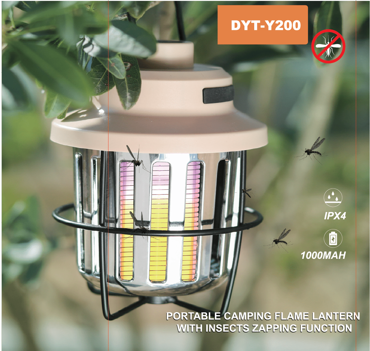 Portable & Rechargeable Electric Bug Zapper Outdoor Waterproof Camping Light Flashlight, Mosquito Zapper for Indoor & Outdoor Use - Home, Patio, RVs, Large Bug Remover Lantern.